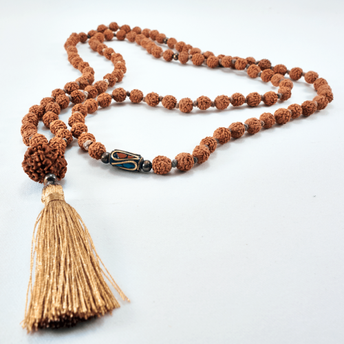Knotted Rudraksha Mala Necklace